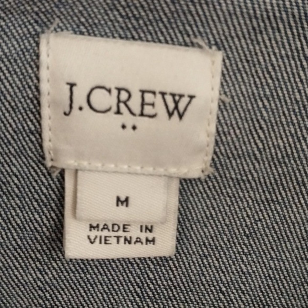J.Crew Mercantile Sz Medium Denim Jean Jacket Embroidered Flowers Med Blue Wash - Picture 2 of 12